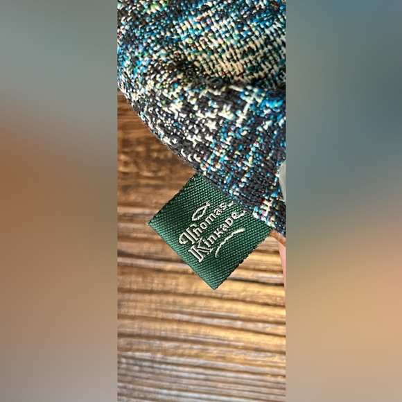 Thomas Kinkade tote. Tapestry design on front. Vegan leather back & bottom. - Picture 2 of 11